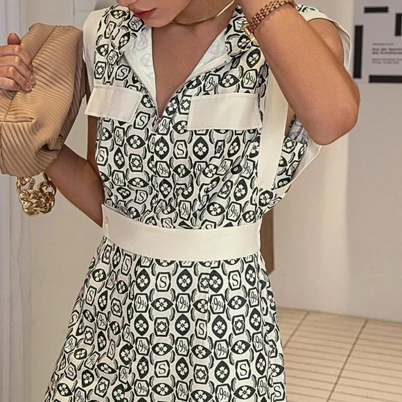 Multicolor Casual Womens Sollinarry Allover Print Flap Detail Romper - Picture 5 of 5